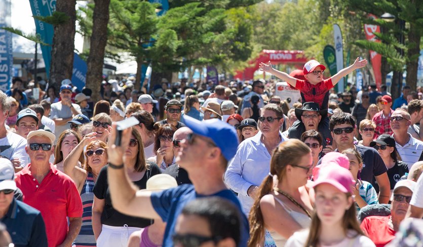 Crowd of people attending 2018 Mandurah Crab Fest