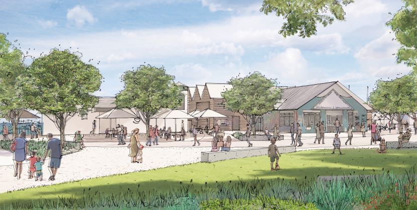 Artist impression of businesses on the foreshore