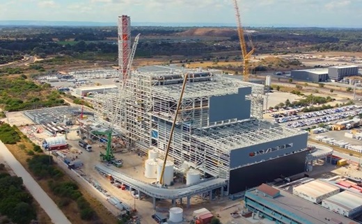 Aerial view of Waste to Energy plant construction (March 2022)