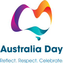 National Australia Day Council logo with key message "Reflect. Respect. Celebrate."