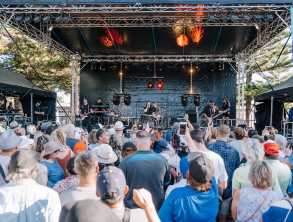 Crab Fest crowd looks onto music stage