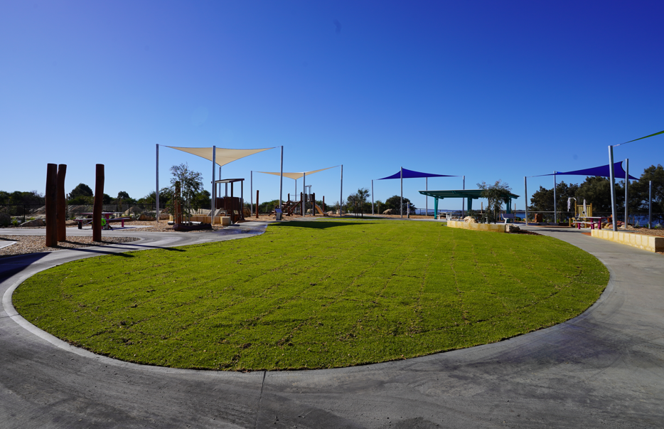 grassed pay and picnic space at  south-east Dawesville foreshore